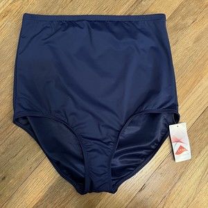 Lands' End Plus Size Swimsuit Bottom Tankini Ultra High Waist Solid Navy 16 NWT